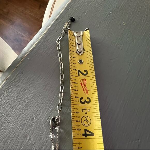 Mariana Silver Tone Crystal Circle Pendant Necklace - Picture 7 of 11